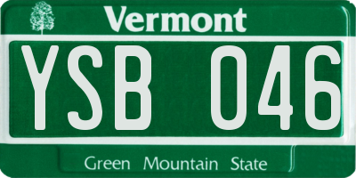 VT license plate YSB046