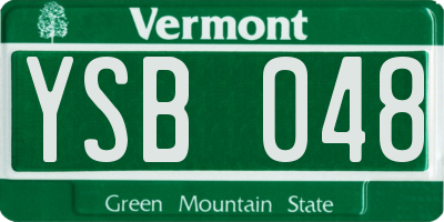 VT license plate YSB048