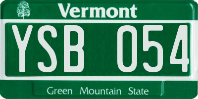 VT license plate YSB054