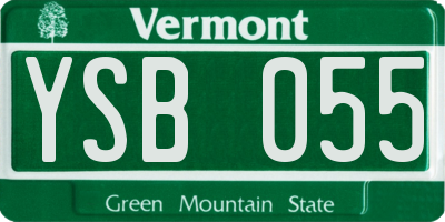VT license plate YSB055