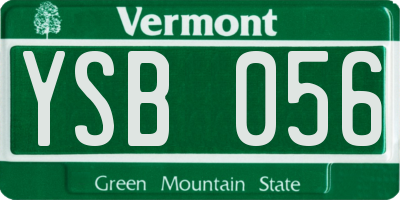 VT license plate YSB056