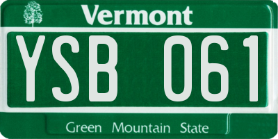 VT license plate YSB061