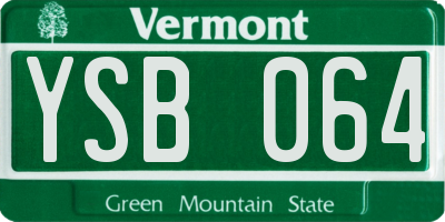 VT license plate YSB064