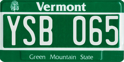VT license plate YSB065