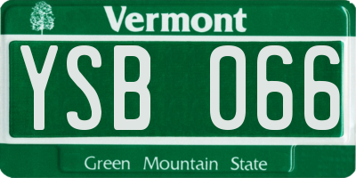 VT license plate YSB066