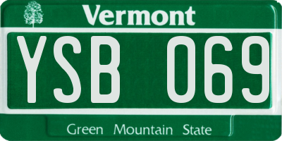 VT license plate YSB069