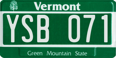 VT license plate YSB071