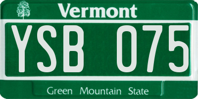VT license plate YSB075