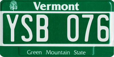 VT license plate YSB076