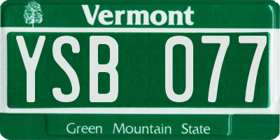 VT license plate YSB077