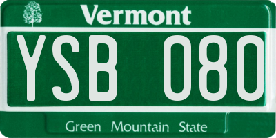 VT license plate YSB080