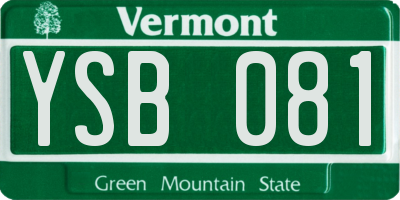 VT license plate YSB081
