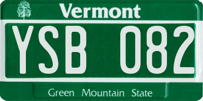 VT license plate YSB082