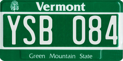 VT license plate YSB084