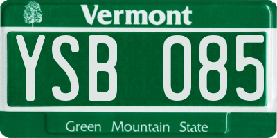 VT license plate YSB085