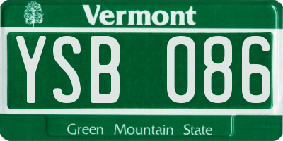 VT license plate YSB086