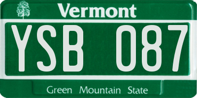 VT license plate YSB087