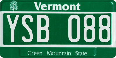VT license plate YSB088
