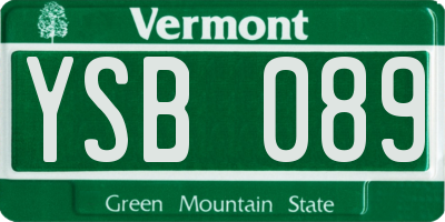 VT license plate YSB089