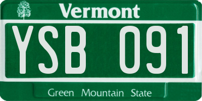 VT license plate YSB091