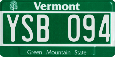 VT license plate YSB094