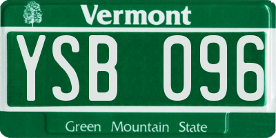 VT license plate YSB096