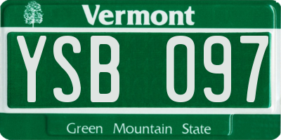 VT license plate YSB097