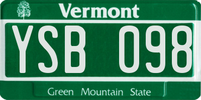 VT license plate YSB098