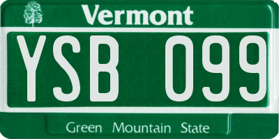 VT license plate YSB099