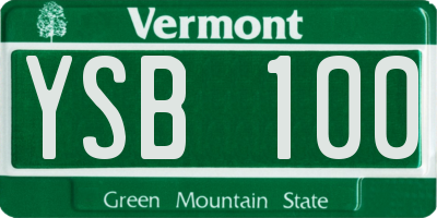 VT license plate YSB100