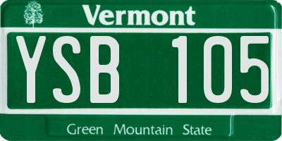 VT license plate YSB105