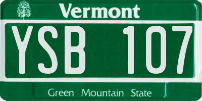 VT license plate YSB107