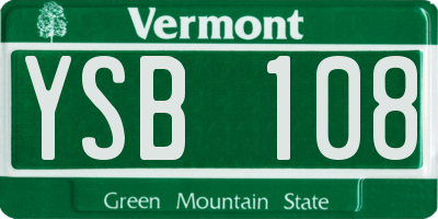 VT license plate YSB108