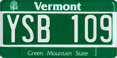 VT license plate YSB109