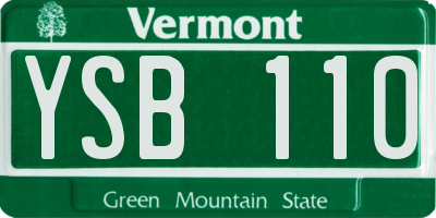 VT license plate YSB110