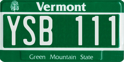 VT license plate YSB111