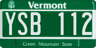 VT license plate YSB112