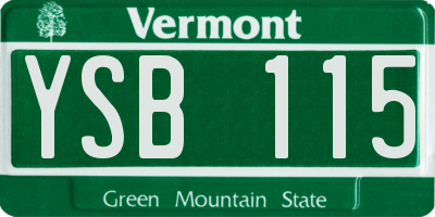 VT license plate YSB115