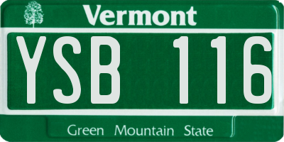 VT license plate YSB116