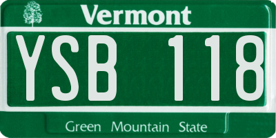 VT license plate YSB118