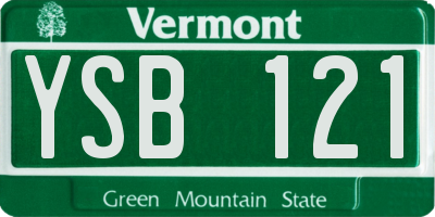 VT license plate YSB121