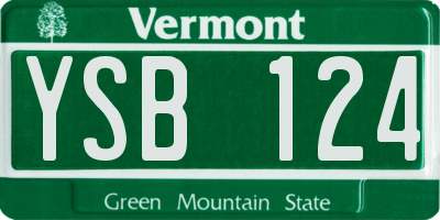 VT license plate YSB124