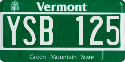 VT license plate YSB125