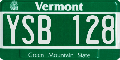 VT license plate YSB128