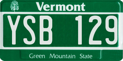 VT license plate YSB129