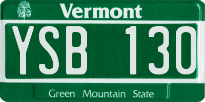 VT license plate YSB130