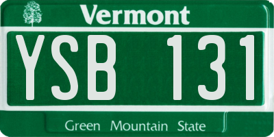 VT license plate YSB131
