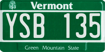 VT license plate YSB135