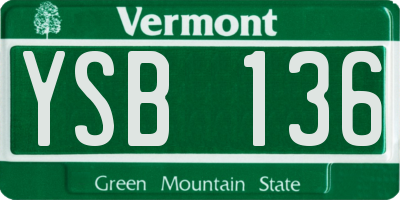 VT license plate YSB136