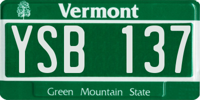 VT license plate YSB137